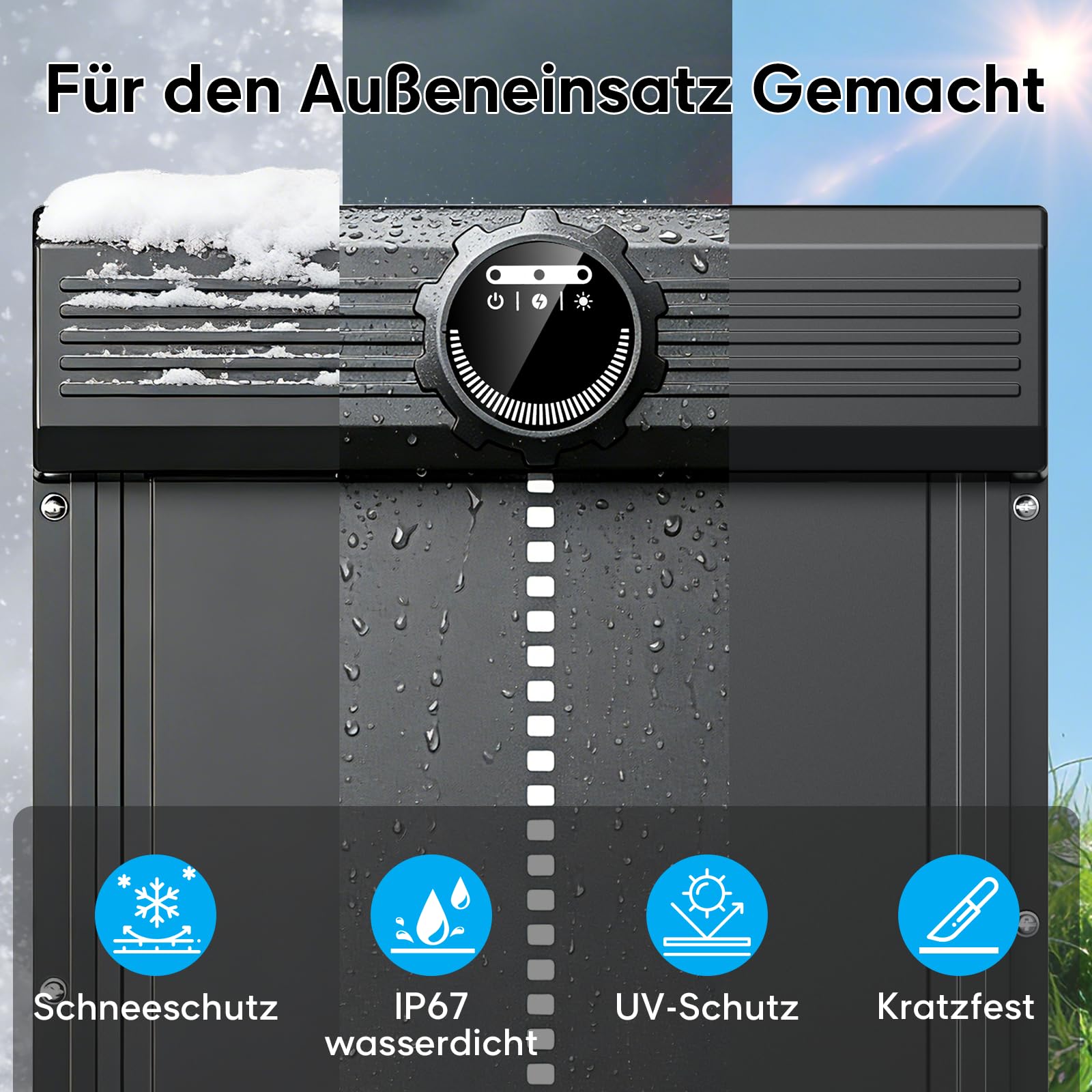 Kabellose Große Automatische Hühnerklappe Solar, MASTERFUN Aluminium Hühnerklappe Automatisch mit Lichtsensor, Timer, 7W-Solarpanel, Intelligenter Einklemmschutz, Elektrische Hühnertür