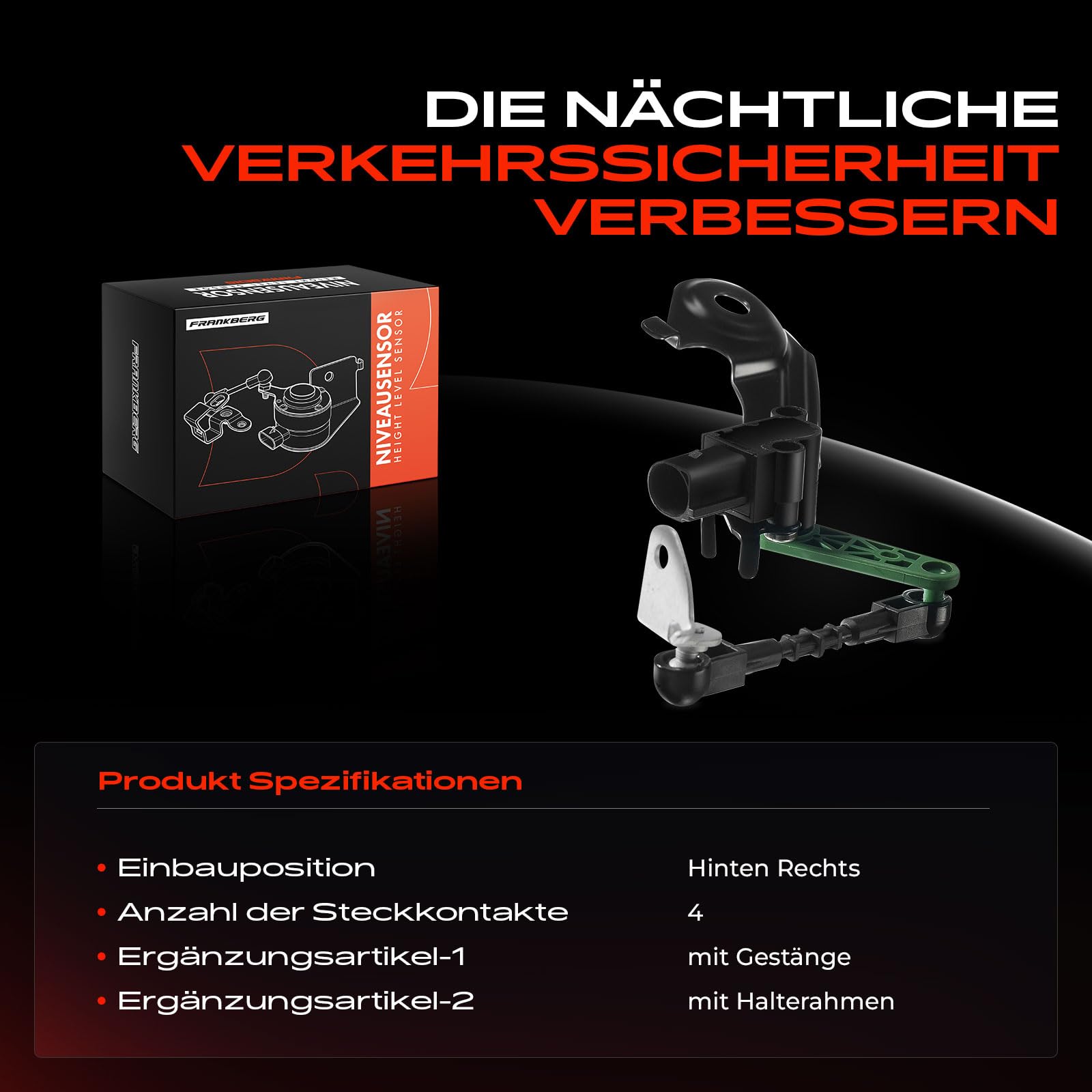 Frankberg Niveausensor mit Gestänge Luftfederung Hinten Rechts