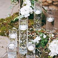 Vista 10 de 50 piezas de cadenas de perlas para velas flotantes, perlas falsas de efecto flotante para relleno de jarrón, decoraciones centrales para mesa