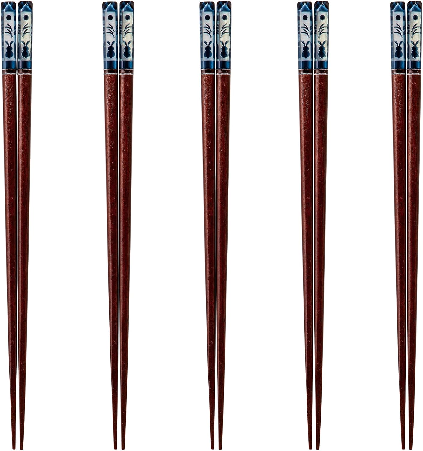 J-kitchens PID588026 Japanese Food Chopsticks, Set of 5 Pairs, Material: Acrylic Resin + Natural Wood, Chopsticks, Made in Japan