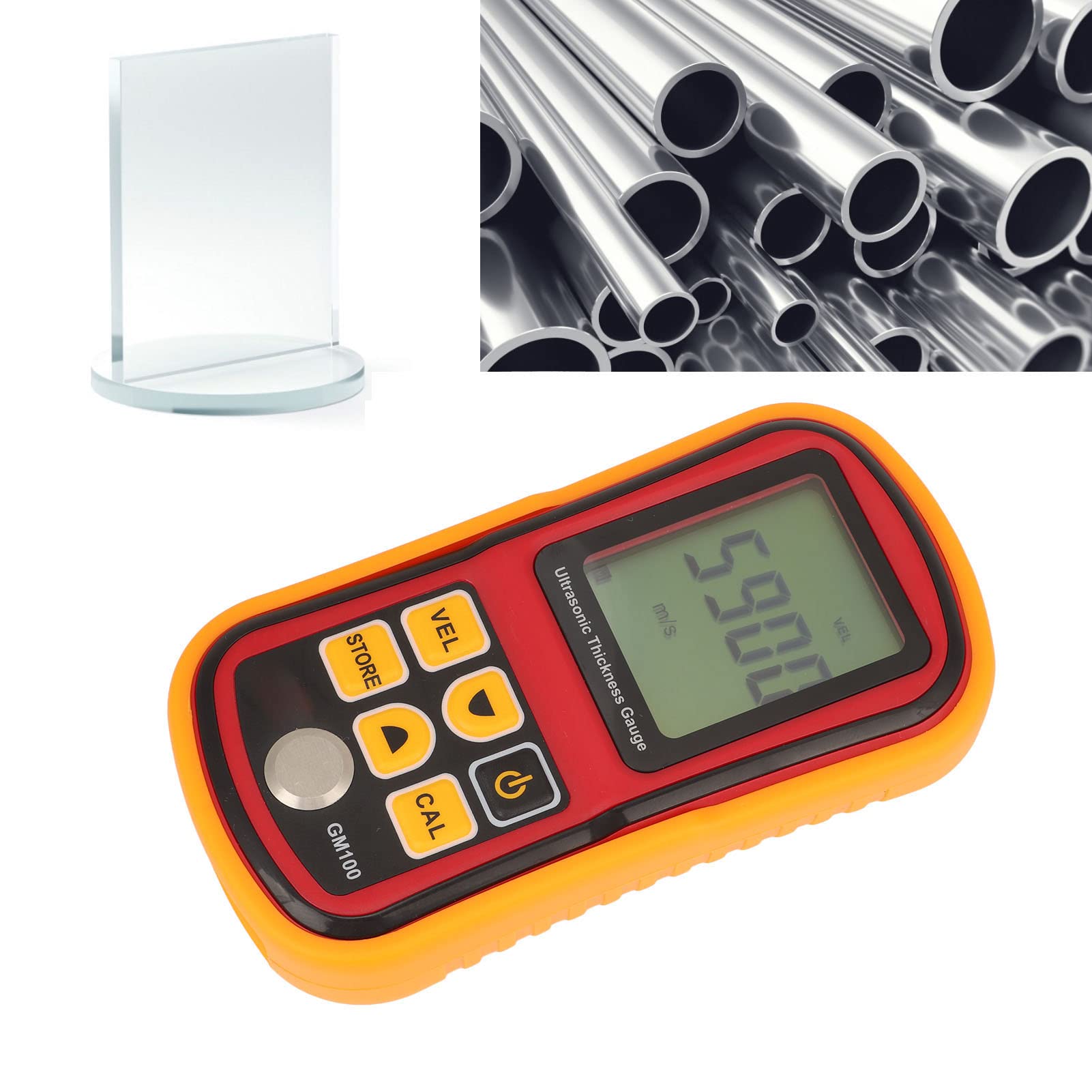 Medidor de espesor ultrasónico Medidor de pantalla digital para medición de espesor de metal GM100