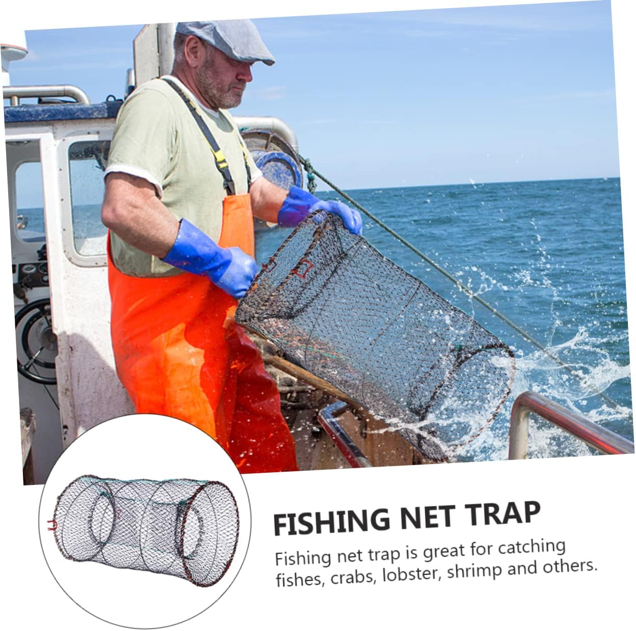 2pcs Folding Fishing Net Professional Lobster Trap Portable Bait Trap for Fish