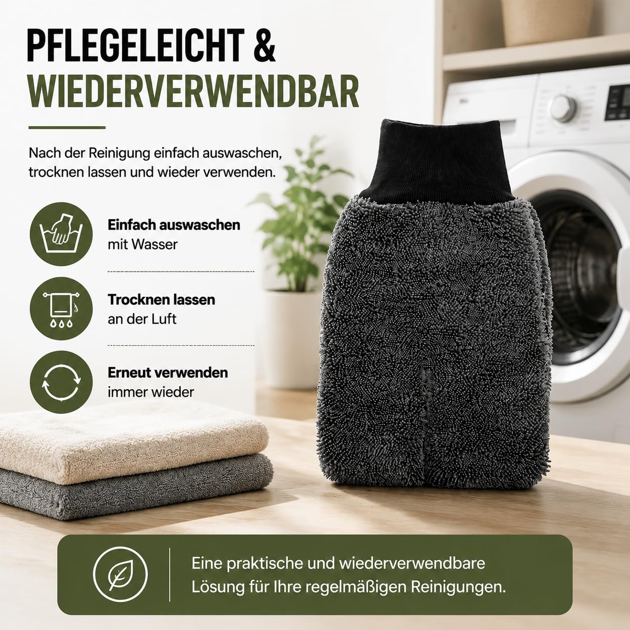 Ultra Wipes Trockenhandschuh, Saugstarke Mikrofaser Handschuh Zum Fenster Putzen, Waschhandschuh, Händehandtuch, Multifunktions Reinigungstuch, füR Auto, Duschkabine, KüChe (Grau*4)