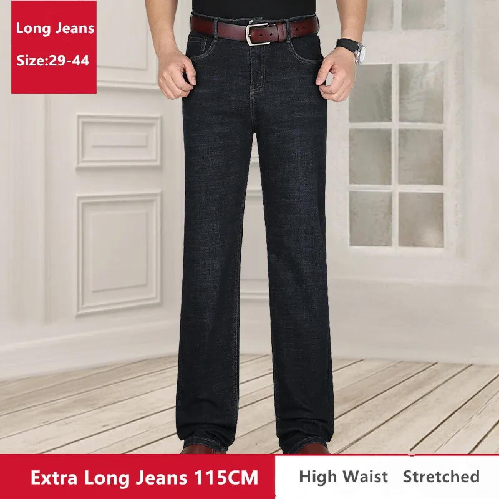 Jeans Herren Hose Jeanshose Neueherren Jeans Hohe Männliche Denim Stretch Gerade Lockere Hose