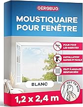 GEROBUG Moustiquaire Fenêtre Sans Perçage 120x240cm, Blanc - Moustiquaire Fenêtre Auto-Agrippante - Moustiquaire pour Fenêtre Découpable - Protection Anti-Insectes Efficace