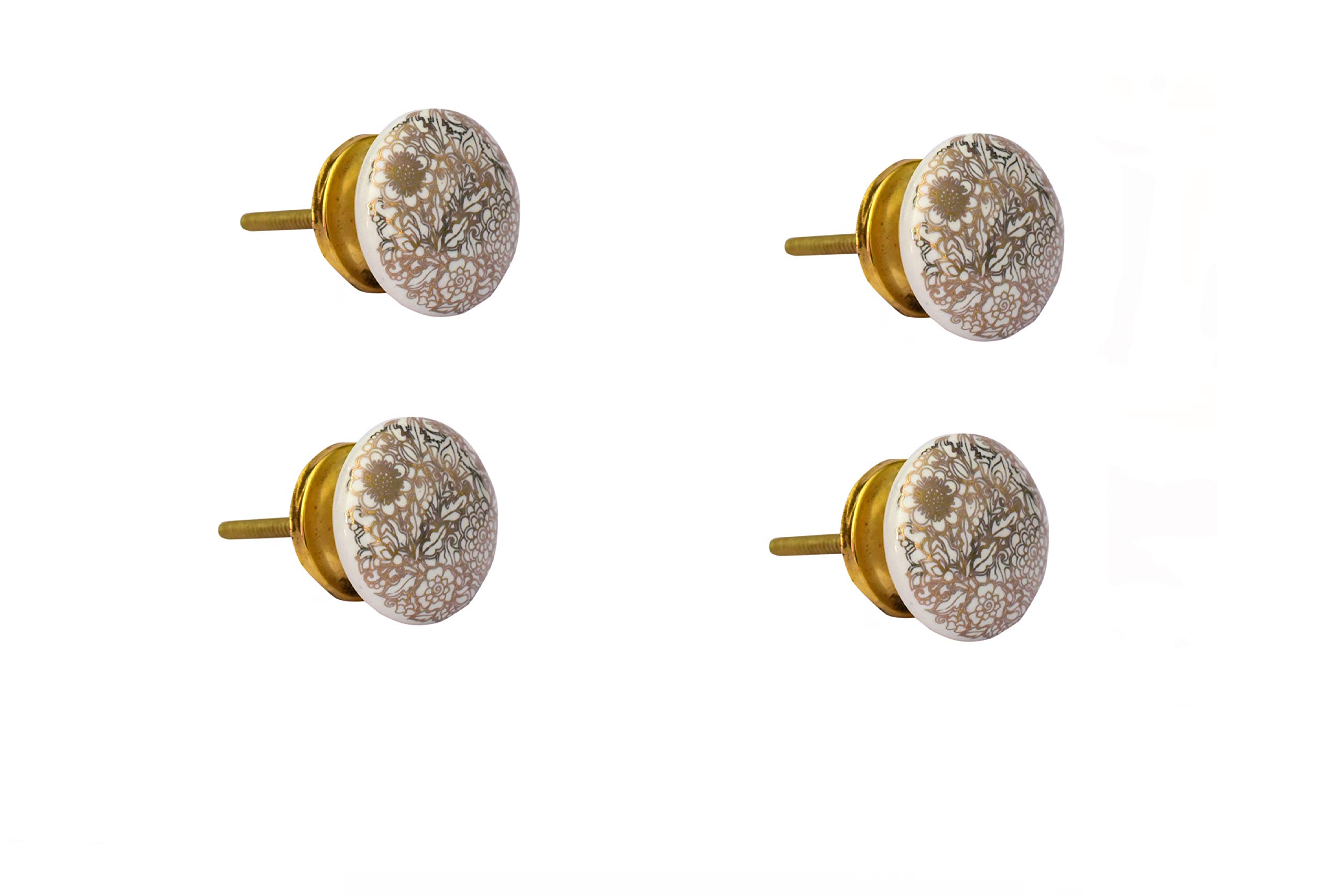 THE HIMALAYA CRAFT Knobs for Drawers - Vintage Assorted Ceramic Drawer Handle for Kitchen Cabinets Home Interior Décor Furniture Hardware (4, Handloom Golden) - Pack of 4 (B08W1YQBSZ) Amazon Price History, Amazon Price Tracker