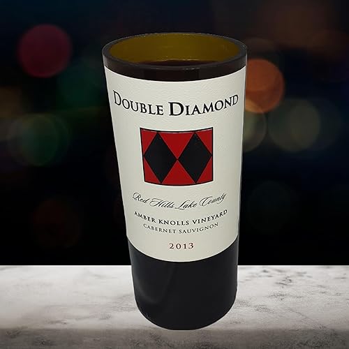 Radiant Glow - 2013 Double Diamond Cabernet Sauvignon Amber Knolls Vineyard Wine Bottle Candle with Original Label