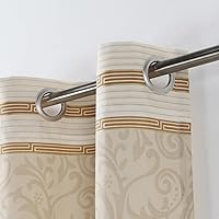 Vista 80 de Seville Farmhouse - Cortina de ducha moderna con estampado de rayas de poliéster, color amarillo, impermeable, cortina de baño, pequeña, 54 pulgadas