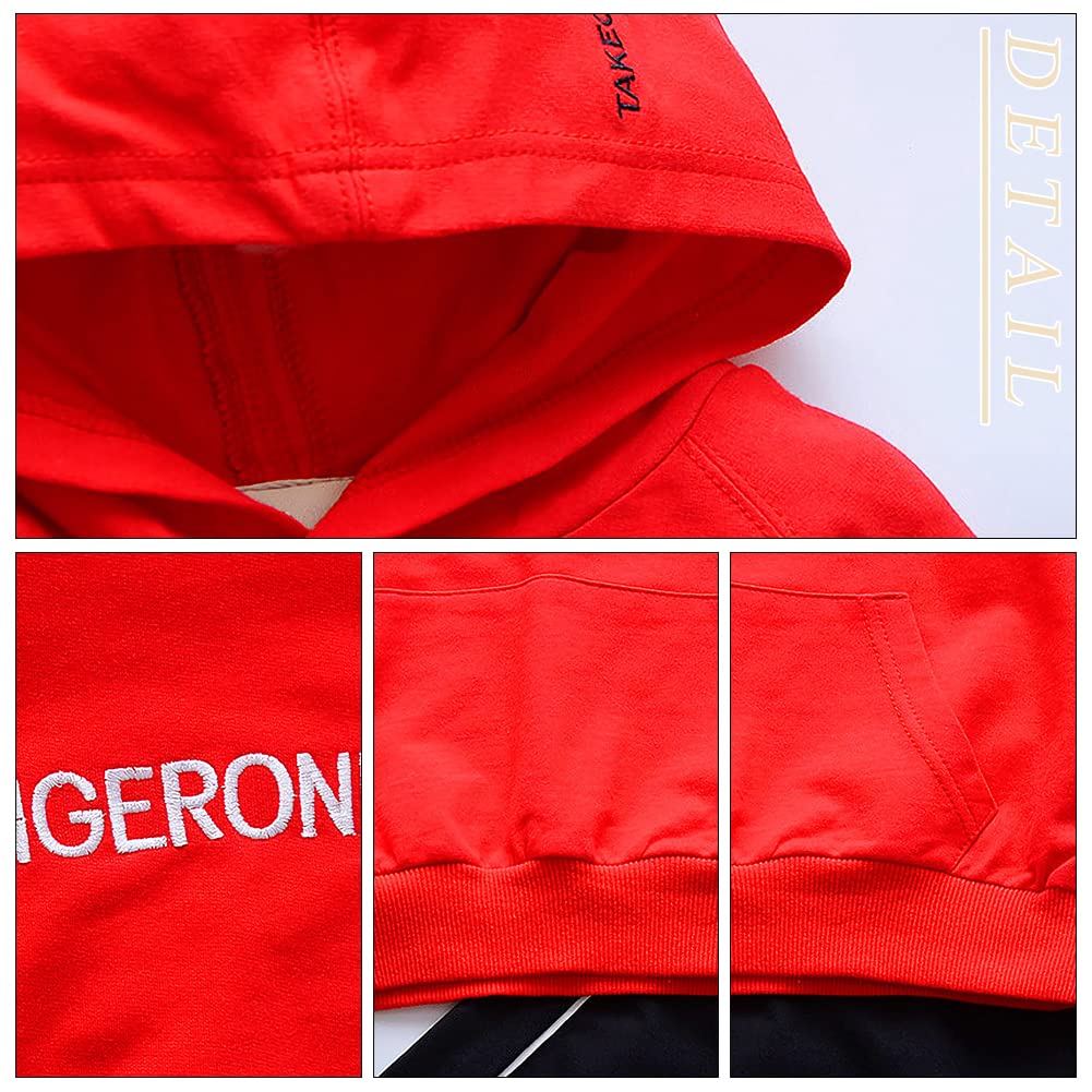 Chandal Niña Sudadera Capucha Manga Larga Bordada Letras + Pantalones Jogging Conjunto 2 Piezas Ropa Deportiva Transpirable Primavera Otoño para Edad 6-15 Años