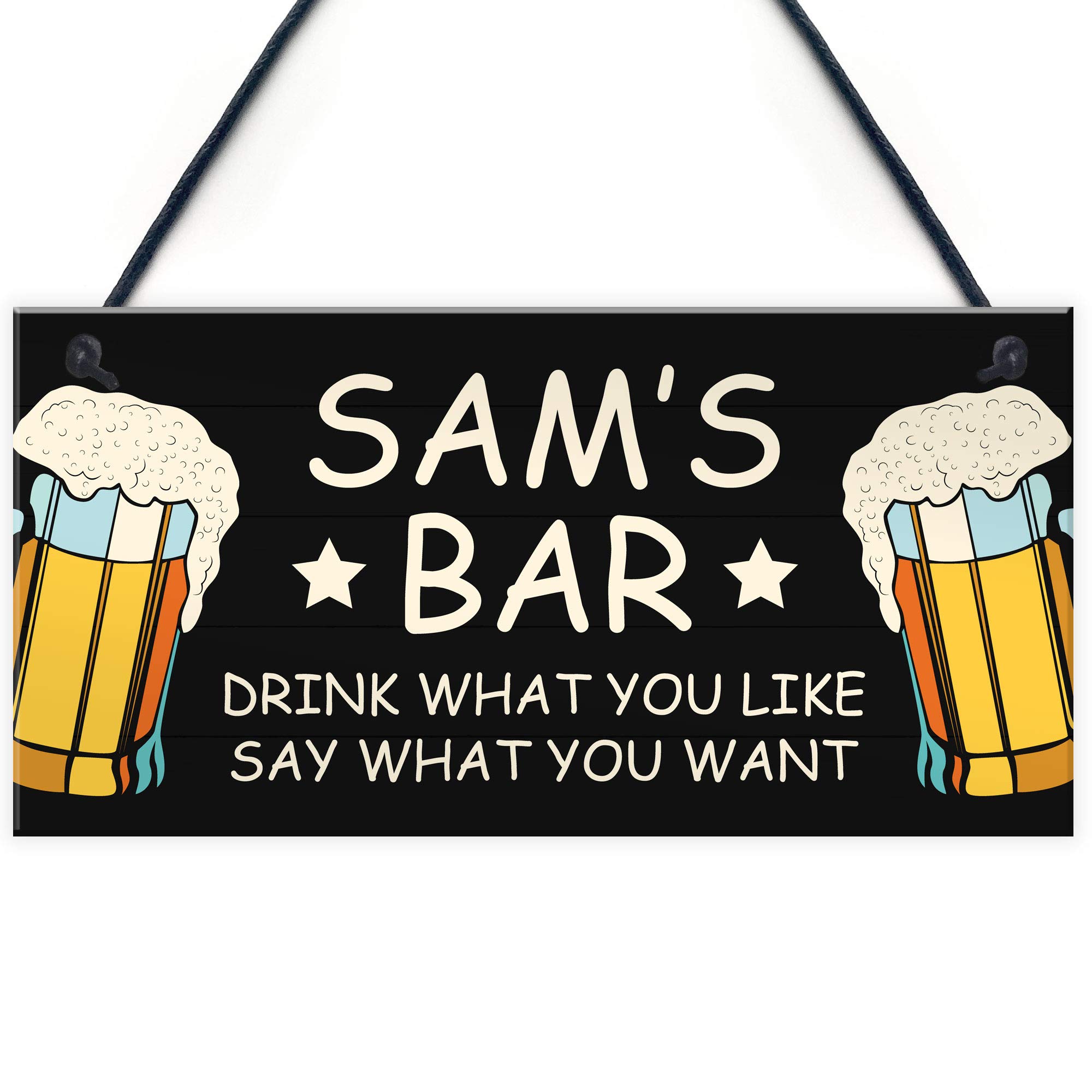 Red Ocean Bar Sign Hanging Plaque Backyard Bar Garden Alcohol Man Cave Vintage Beer Gin Shed Sign