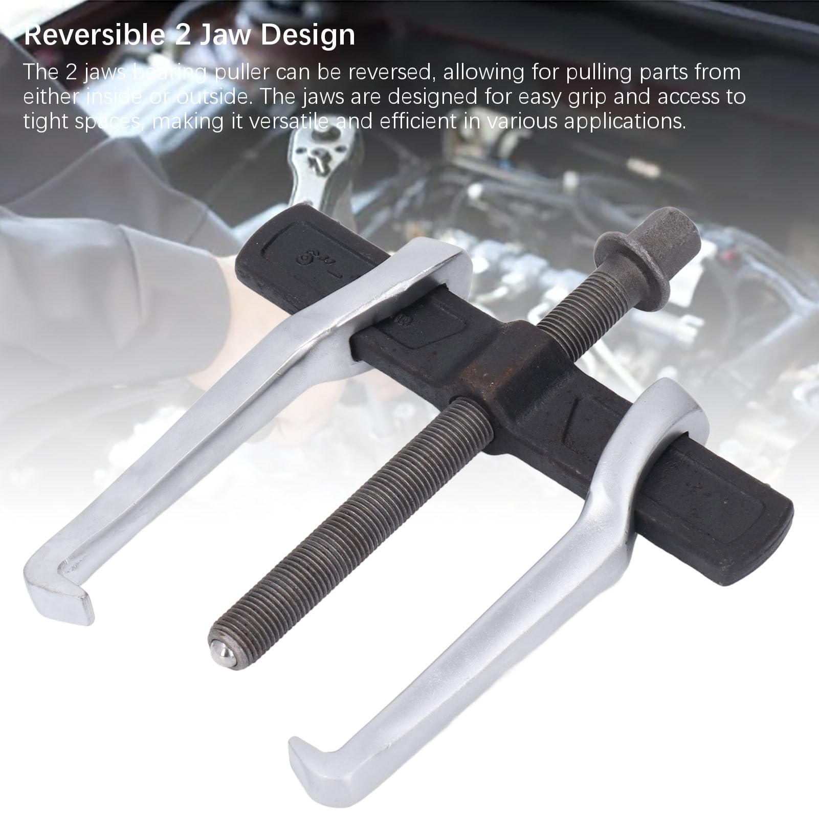 EVTSCAN 150mm Puller Tool, Reversible Internal External Claw Design, Heat Treated CR V Construction, Professional Automotive Bearing Gear Removal Tool