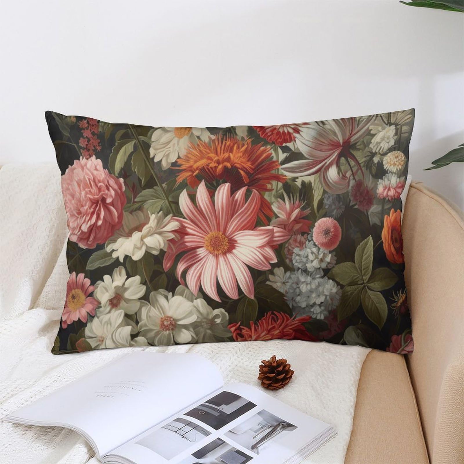 NTVOWPZO Decoration Throw Pillow Covers 12 "x20 Pillowcases Covers Different Flowers Soft Pillowcases Modern Farmhouse Home Decor Sofa Cushions Covers for Couch Bed Living Room