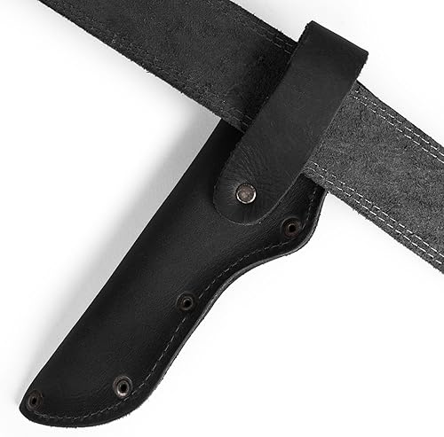 Miniatura 3 de Hide & Drink, Funda de cuero grueso Mora para cuchillos con trabilla para cinturón, hecha a mano incluye 101 años de garantía