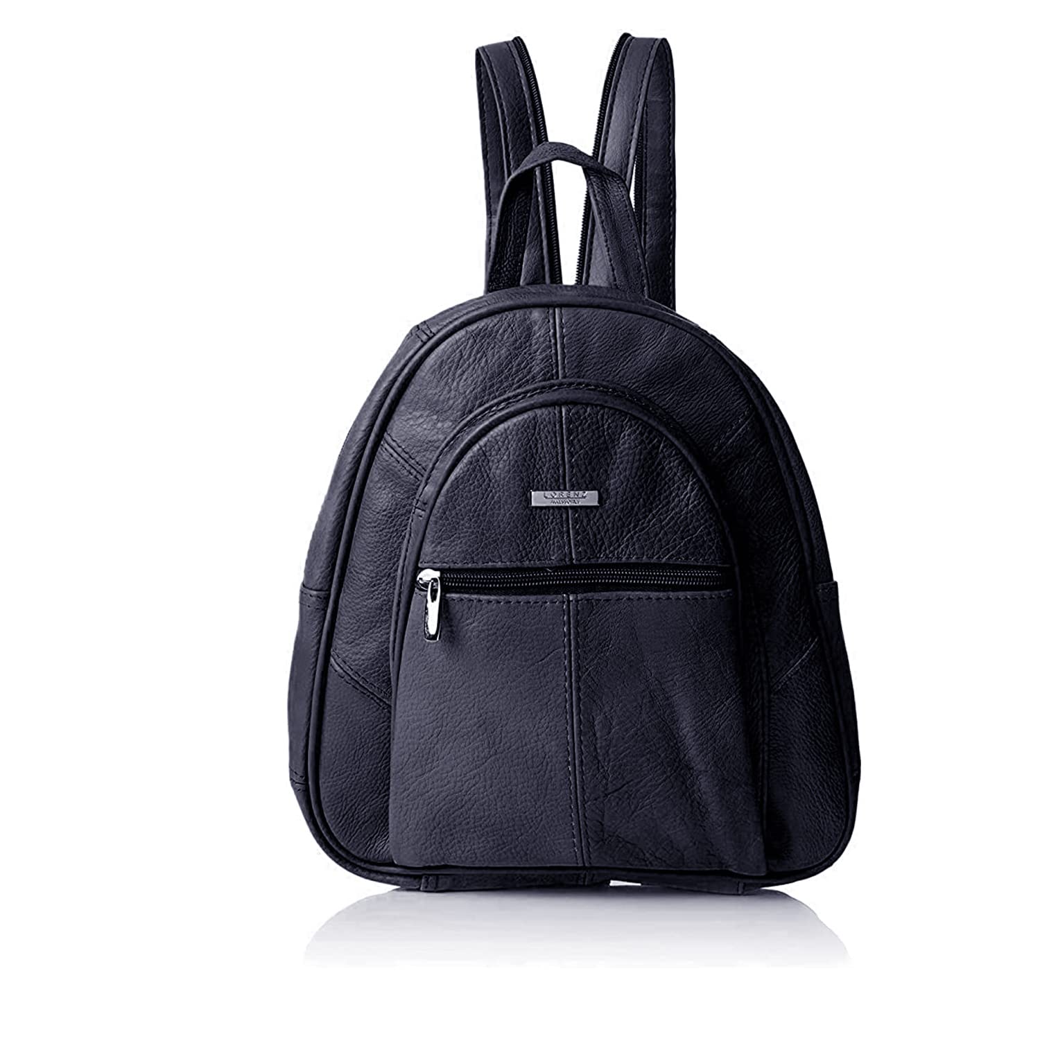 Woodland Leathers Modischer Damenrucksack, klein, schwarz, mit Anti-Diebstahl-Reißverschluss und Handtaschengriff, 2-in-1-Sling-Rucksack