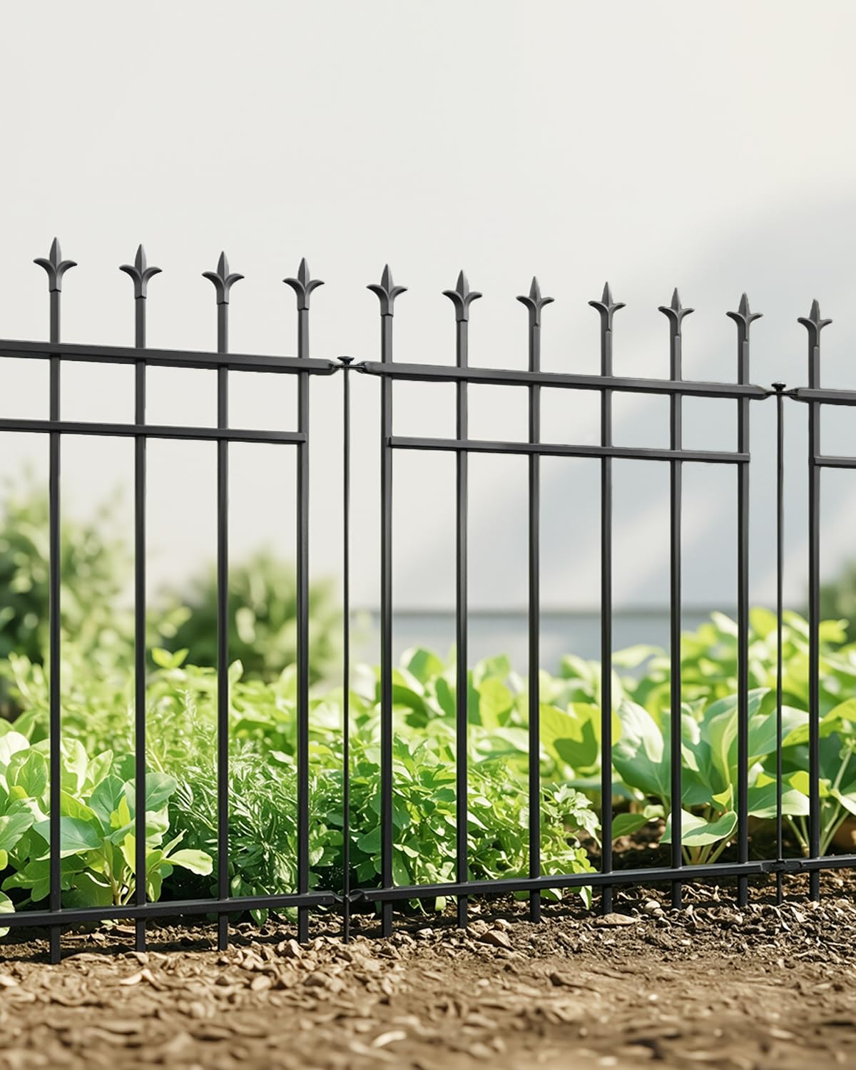 ARIFARO 5-Pack Metal Garden Fence (DIY Hole Enlargement Required), 91cm H x 71cm W, 3.5m Total Length, Rustproof Landscape Barrier, Black โ image 1