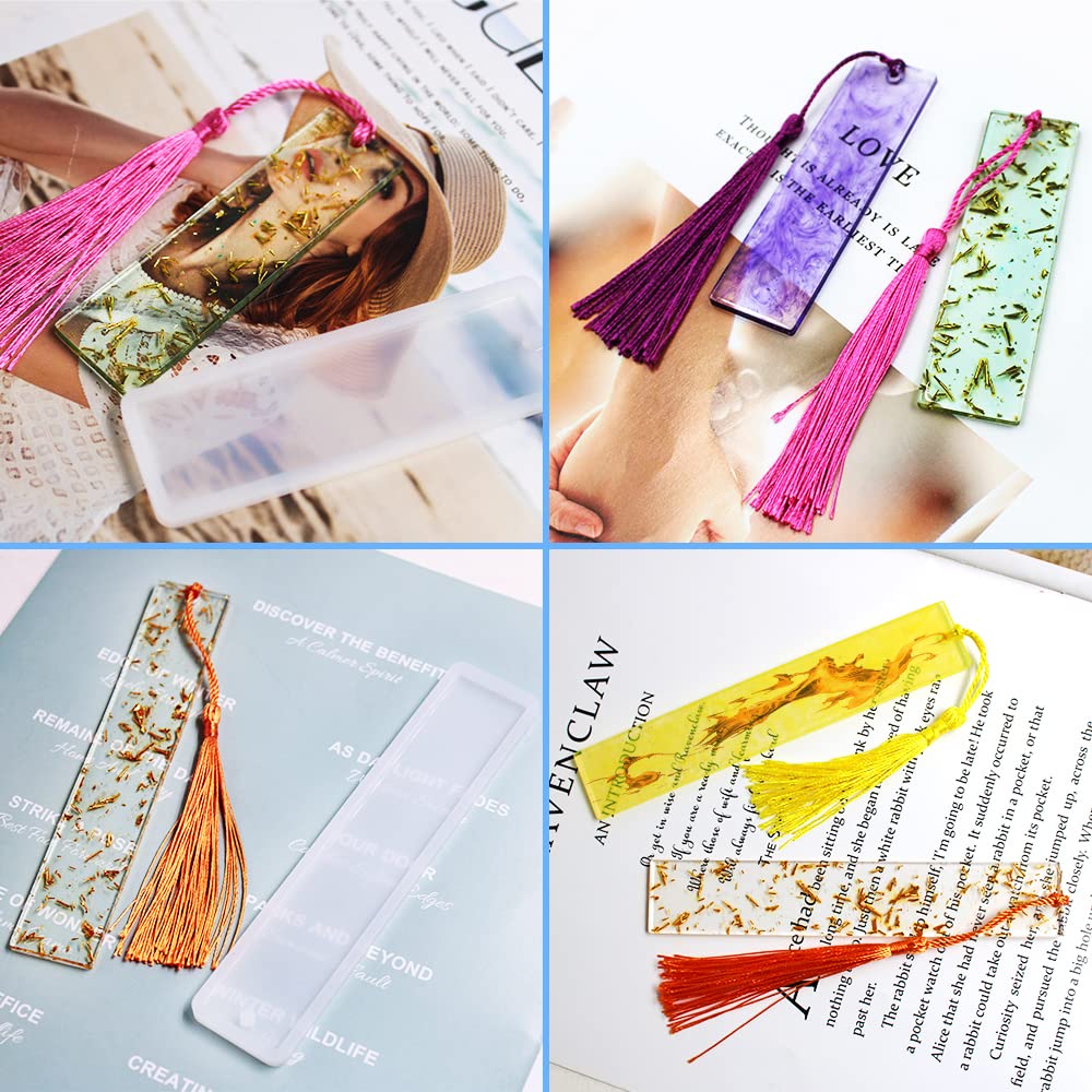 2 pezzi/set segnalibro fai da te stampo rettangolo in silicone segnalibro stampo segnalibro trasparente stampo resina epossidica gioielli strumento artigianale