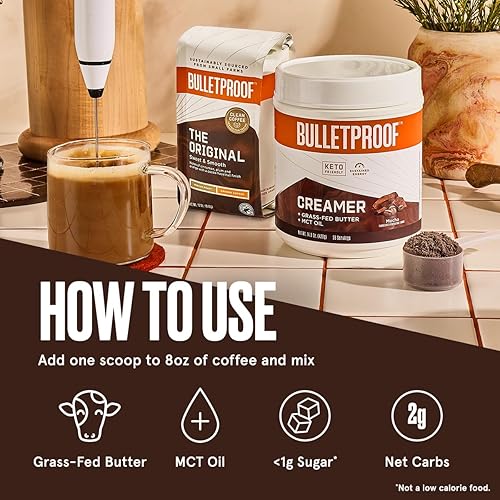 Miniatura 40 de Bulletproof Crema de especias de calabaza, 14.8 onzas, crema en polvo de café keto con aceite MCT y mantequilla alimentada con pasto