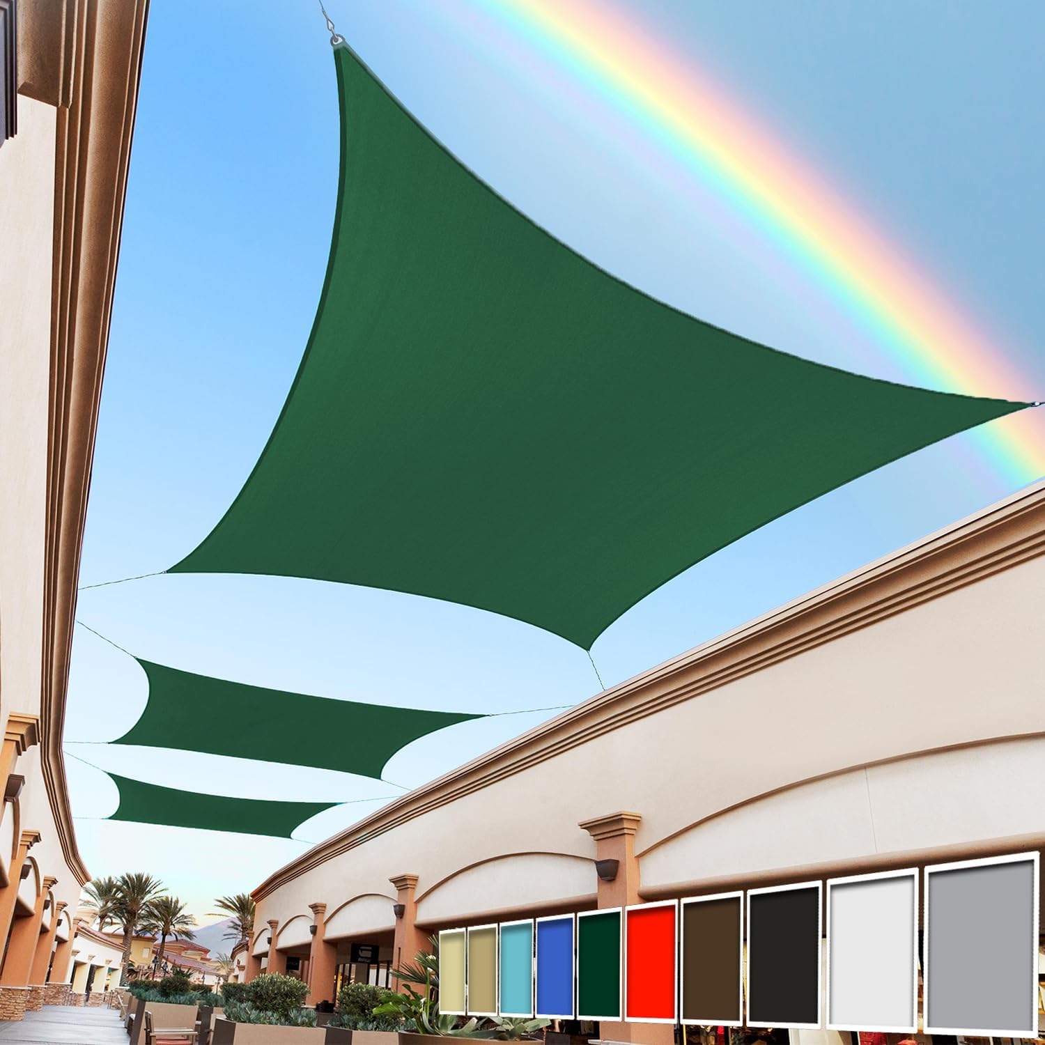 Royal Shade 12' x 18' Green Custom Size Order to Make Sun Shade Sail RS-SLR Canopy Mesh UV Block Rectangle- Commercial Standard Heavy Duty - 200GSM - 3 Years Warranty (We Make Custom Size)