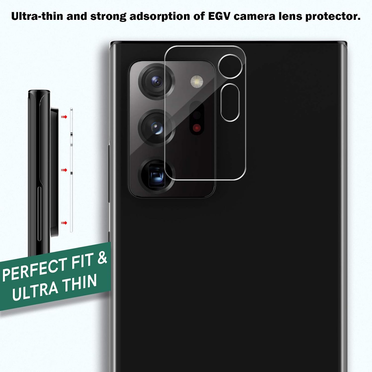 EGV 5 Pack 2pcs Flexible TPU Screen Protector + 3pcs Tempered Glass Camera Lens Protector Compatible Note 20 Ultra 6.9-inch, Positioning Tool, Support Fingerprint, Bubble Free