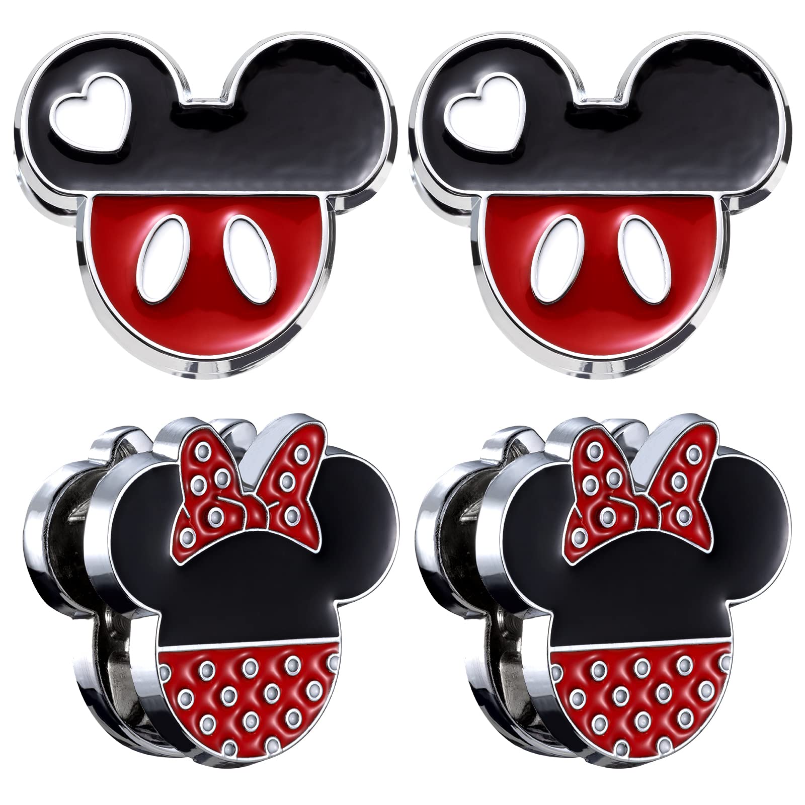 Pangpai Cute Car Hooks 4 Pcs, Rhinestones Car Organizer Interior Accessories, Car Dashboard Decorations Hook for Grocery Bags Umbrellas Handbag Purse