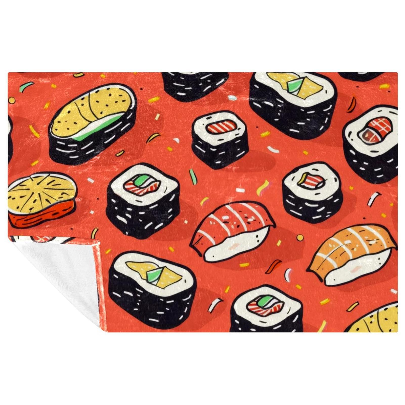 Couverture sushi tamago saumon douce chaude confortable 150x100