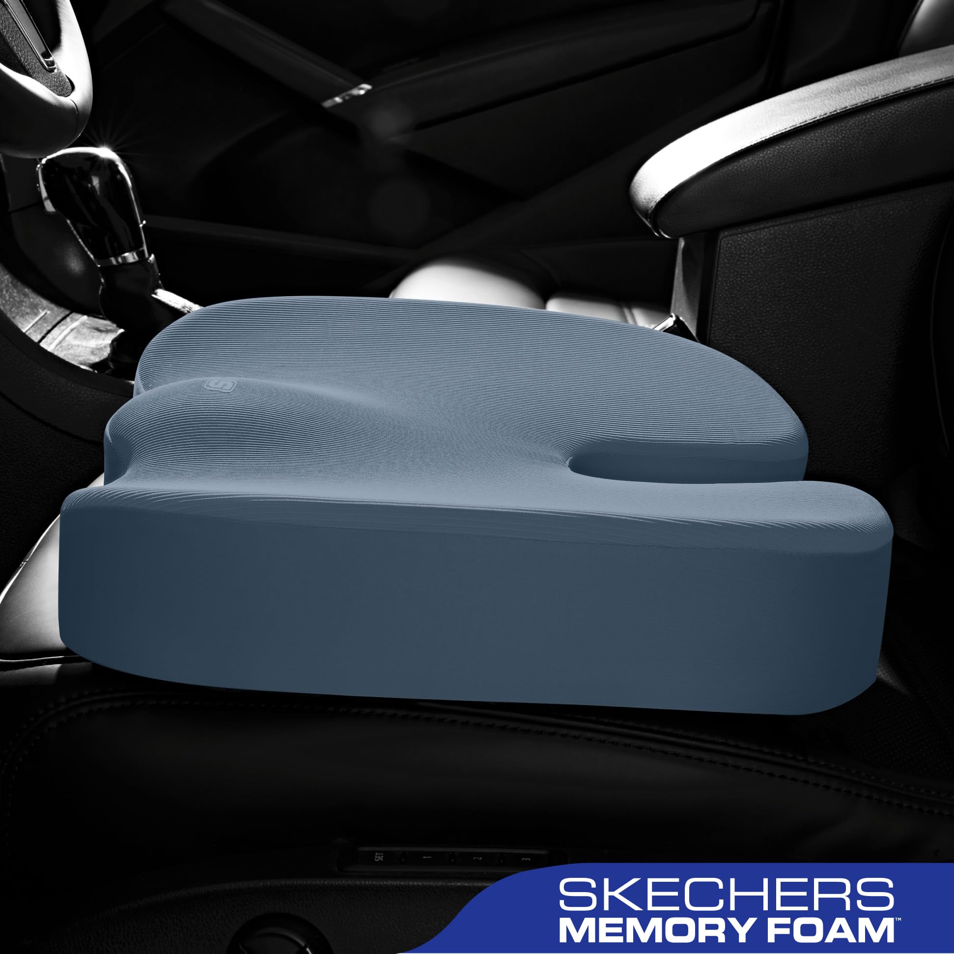 Skechers Cuscino in memory foam, cuscino per sedia da ufficio per alleviare il dolore al coccige, cuscino per sedia da ufficio, sedile auto, scrivania per computer, lavoratori in ufficio e conducenti