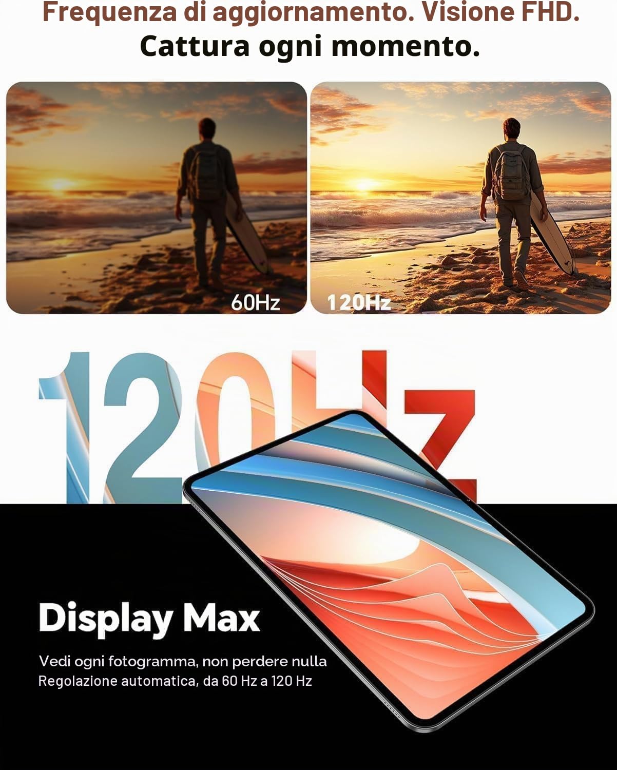 TECLAST T65 Tablet 13.4 Pollici 120Hz Display Tablet Android 16, Doppio SIM 4G LTE+5G WiFi, 2.2GHz Octa-Core, 26GB RAM+256GB ROM(TF 4TB) Widevine L1 1080P/13MP/BT5/GPS/OTG, con Tastiera+Custodia+Penna