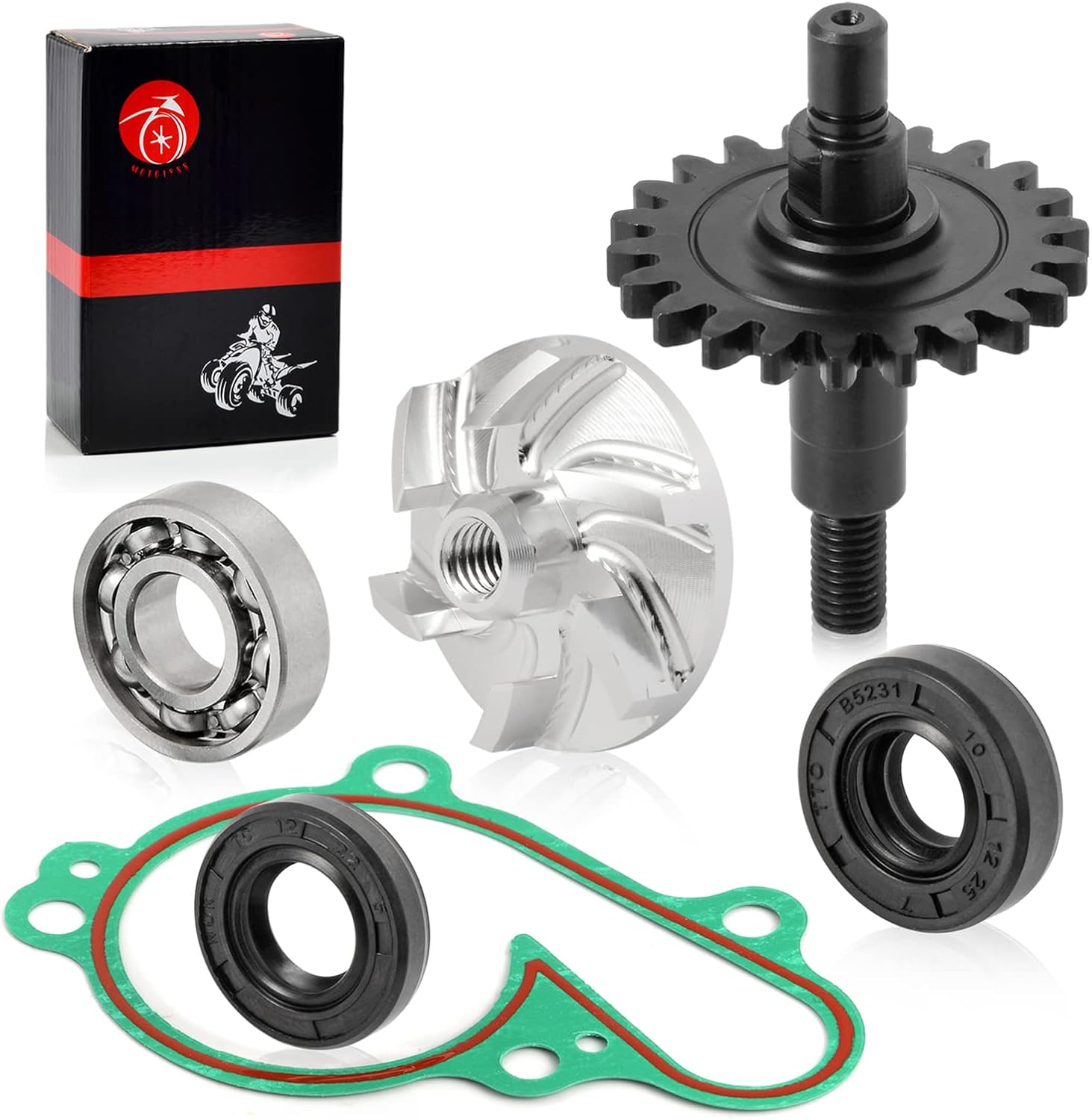Water Pump Repair Kit IMPELLER With Shaft Gear Seal Gasket For YAMAHA YZ 125 YZ125 1998 1999 2000 2001 2002 2003 2004