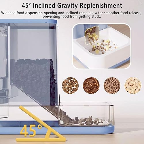 Miniatura 5 de kathson Gravity - Dispensador automático de alimentos y agua para gatos, bebedero automático para perros, 2 en 1, juego de cuencos de agua y