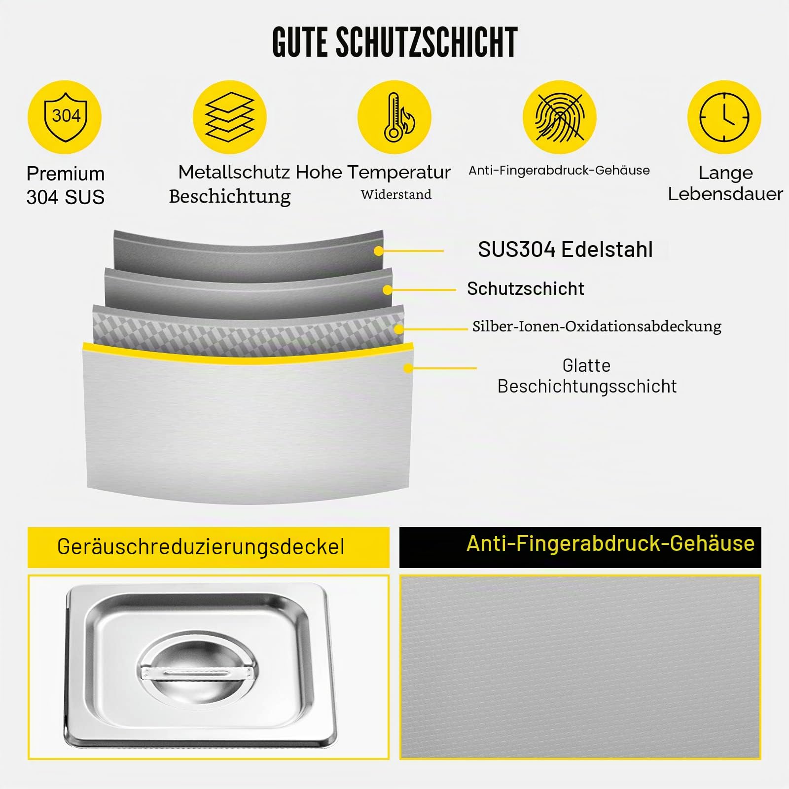 Vevor Ultraschallreiniger Reinigungsmaschine aus Edelstahl mit digitaler Heizungs-Timer für den privaten und gewerblichen Gebrauch im Labor (2L)