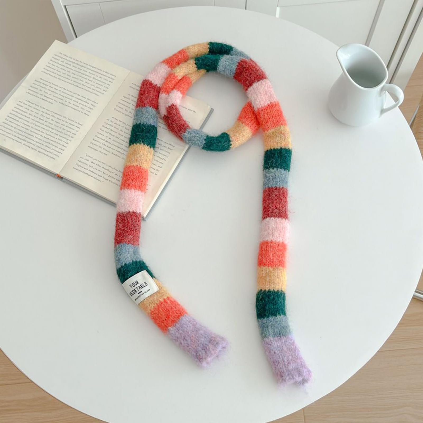 Générique Sciarpa invernale - Scaldacollo colorato a righe sottili a maglia | Sciarpa calda chic - per protezione del collo in autunno e nelle giornate fredde