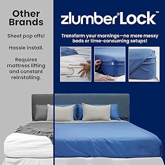Zlumber Lock Sheet Holders Keep Sheets Firm & Tight - Ultimate Bed Sheet Holder Straps with Bedsheet Clips/Straps No More Loose Sheets, Fits, Easy One-Time Installation
