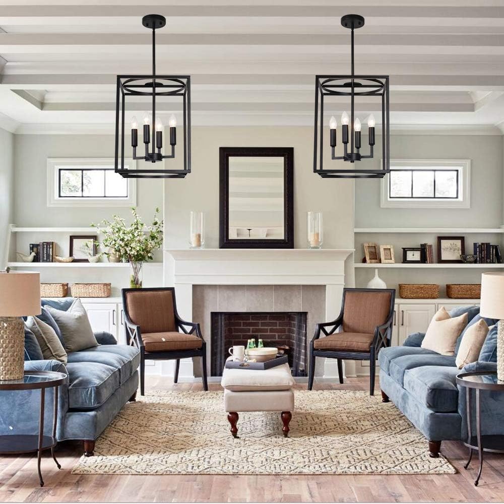 Up To 50% OFF BONLICHT Vintage Industrial Metal Foyer Cage Chandelier 4 Light Black Candle Style Ceiling Hanging Light Fixture Rustic Lantern Pendant Lighting for Kitchen Hallway Bar Dining Room Restaurant Black Friday - 50% OFF BONLICHT Vintage Industrial Metal Foyer Cage Chandelier 4 Light Black Candle Style Ceiling Hanging Light Fixture Rustic Lantern Pendant Lighting for Kitchen Hallway Bar Dining Room Restaurant