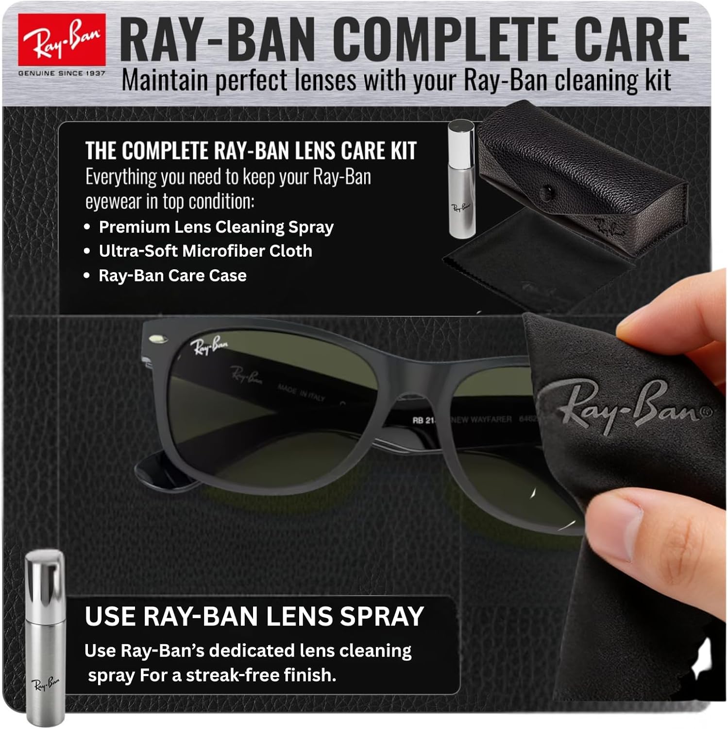 Ray-Ban RB2132 NEW WAYFARER COLOR MIX Square Shaped Sunglasses for Men & Women with Official RAYBAN Eyewear Kit