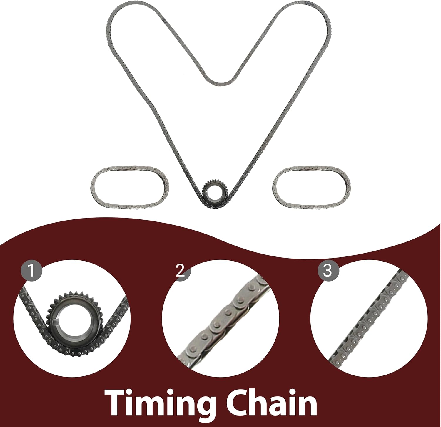 Timing Chain Kit w/VVT Solenoids Fit For Ford Edge Explorer F-150 3.5L 3.7L 2011-2017 Mustang Flex Taurus Transit Lincoln Mkx Mkz Mks Includes AT4Z6268B AT4Z6M280A AT4Z6256A Replacement Set