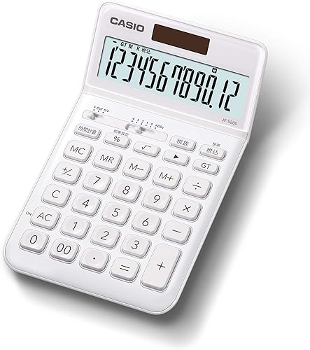 Casio JF-S200-WE-N Stylish Calculator, White, Just Type, 12 Digits