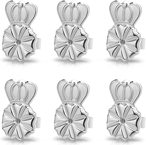 Paquete de 3 levantadores de aretes caídos, ajustables de 0.394 pulgadas, chapado en oro de 18 quilates, hipoalergénico, seguro