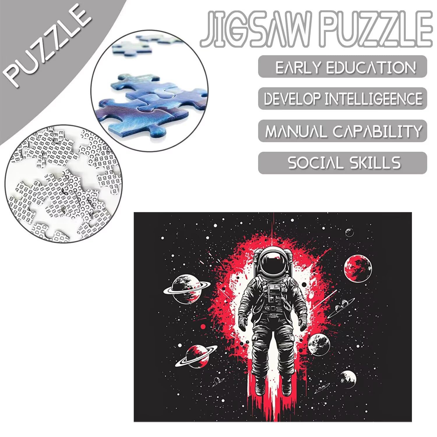 Puzzle de 1000 Piezas Puzzle Adultos 75x50cm Juego Educativo Regalos Rompecabezas para Adultos y niños a Partir de 14 Años, Regalo Creativo para la Relajación - (Astronautas) t-940
