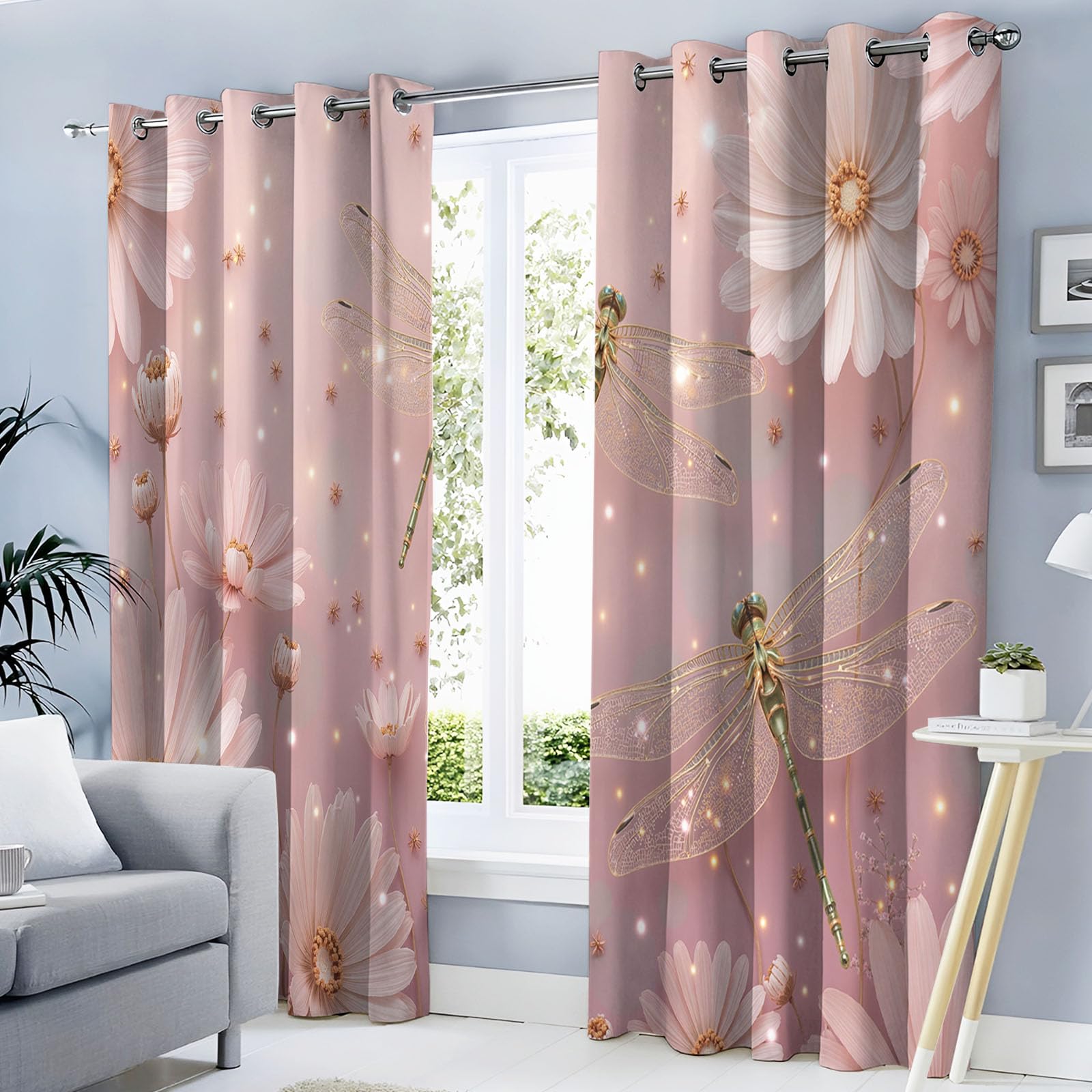 Rideaux occultants pour chambre d'enfant et séjour fleurs sauvages