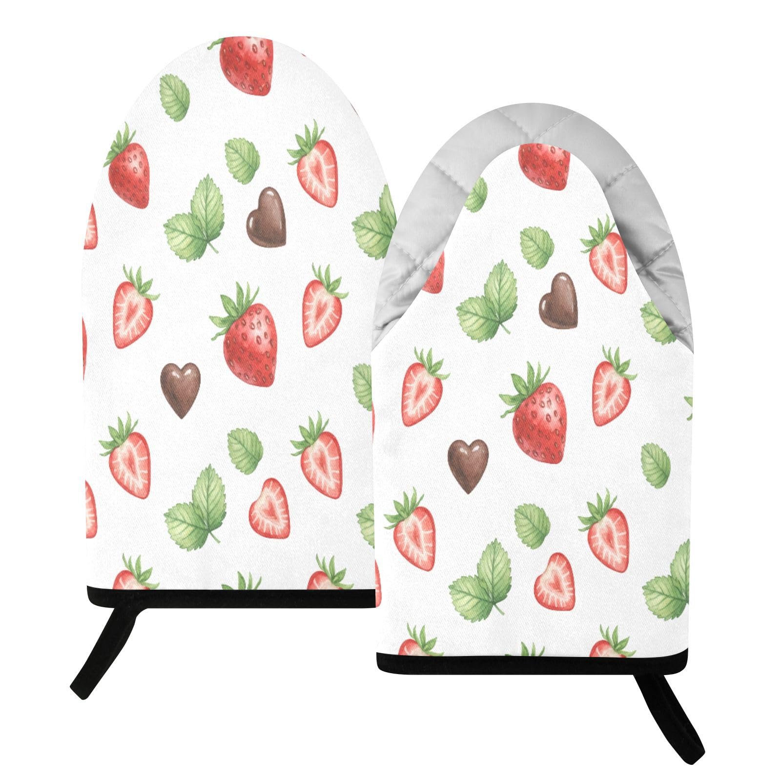 BURSTDDY Strawberry Oven Mitt,Heat Resistant Kitchen Mitts for Cooking