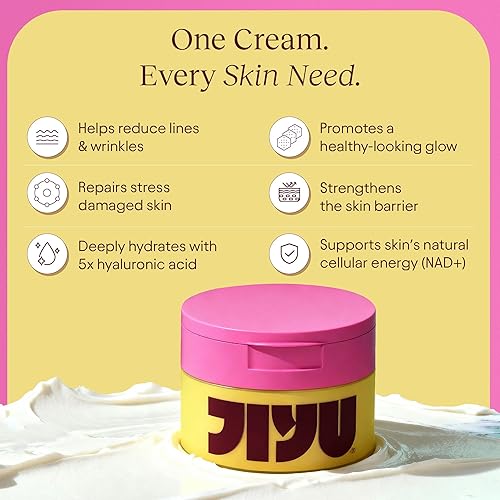 JiYu NAD+ Hydrating Face Moisturizer - Korean Anti-Aging Cream for Radiant, Firm & Smooth Skin - Deeply Hydrating & Brightening Daily Moisturizer Cream for Face and Body, All Skin Types - 50 ml