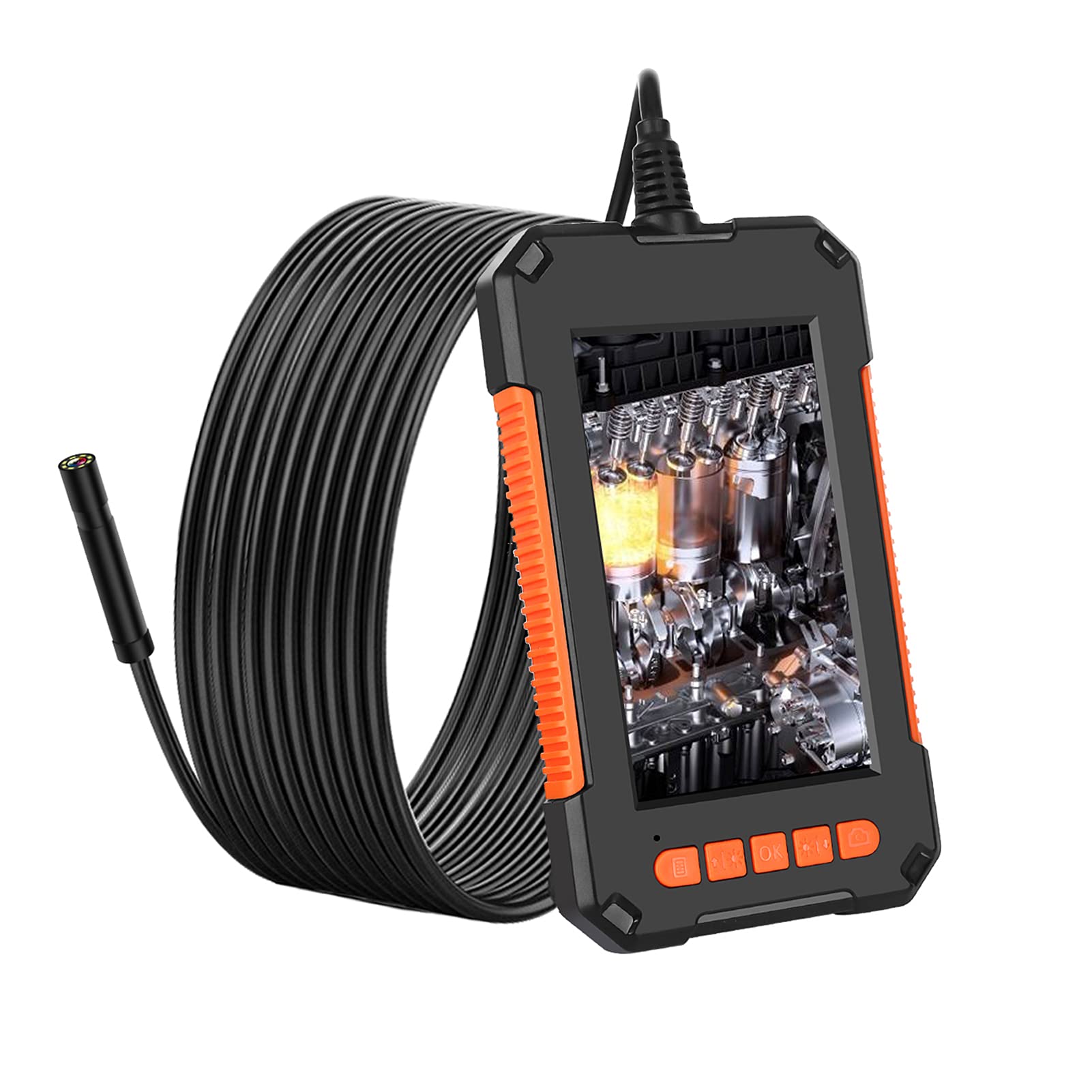 Cyfrowa kamera inspekcyjna, P40 4,3" IPS kolorowy ekran 1080 HD 8 mm kamera endoskopowa, wodoodporna, przemysłowa kamera inspekcyjna (10 m)