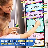 Vista 5 de Ranslen Student Behavior Clip Chart for Classroom Management Kids Track Reward Pocket Chart Hanging Creative Bulletin Board with 2 Storage Bags for