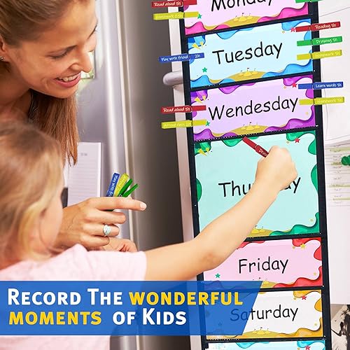 Miniatura 5 de Ranslen Tabla de clips de comportamiento estudiantil para gestión de aulas, tabla de bolsillo de recompensa, para colgar tablón de anuncios creativo