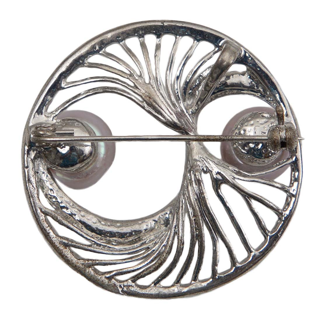 Freshwater Pearl Brooch Pin Silver Plated