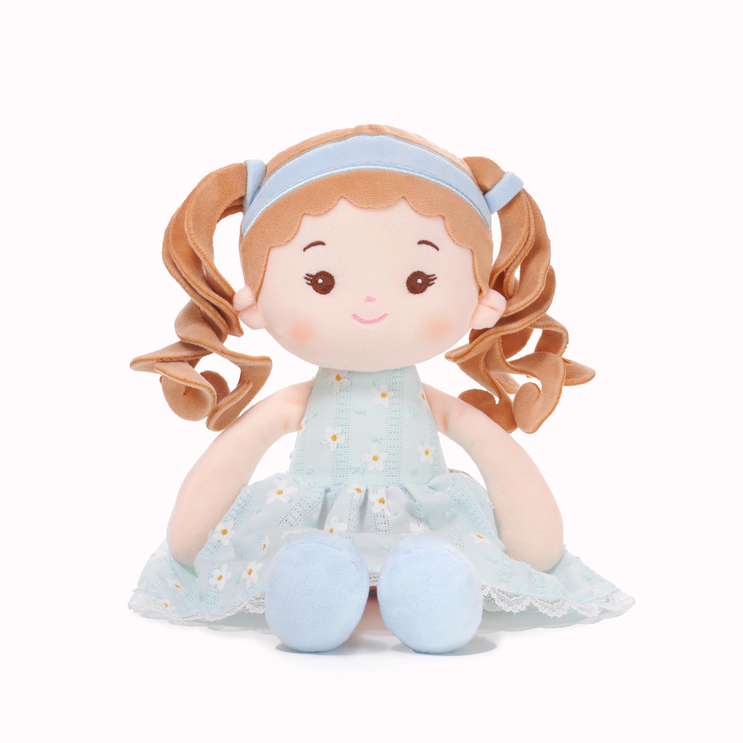 LeyaDoll Soft Baby Doll Toys for Girls (12''), My First Baby Rag Doll, Birthday Gift for 1 & 2 Year Old Girl, Toddler Plush Doll Toy-Mini-Celeste-Girl-Blue