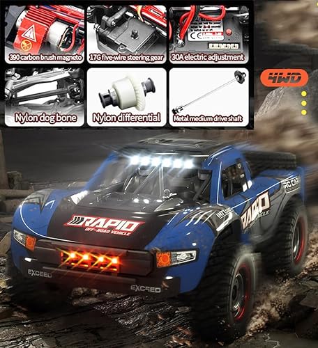 Miniatura 6 de Camión RC 114 RC Car Off-Road 4x4 Coche de control remoto 30 MPH RC Buggy todo terreno con control proporcional 390 Motor Chasis de metal Rodamiento