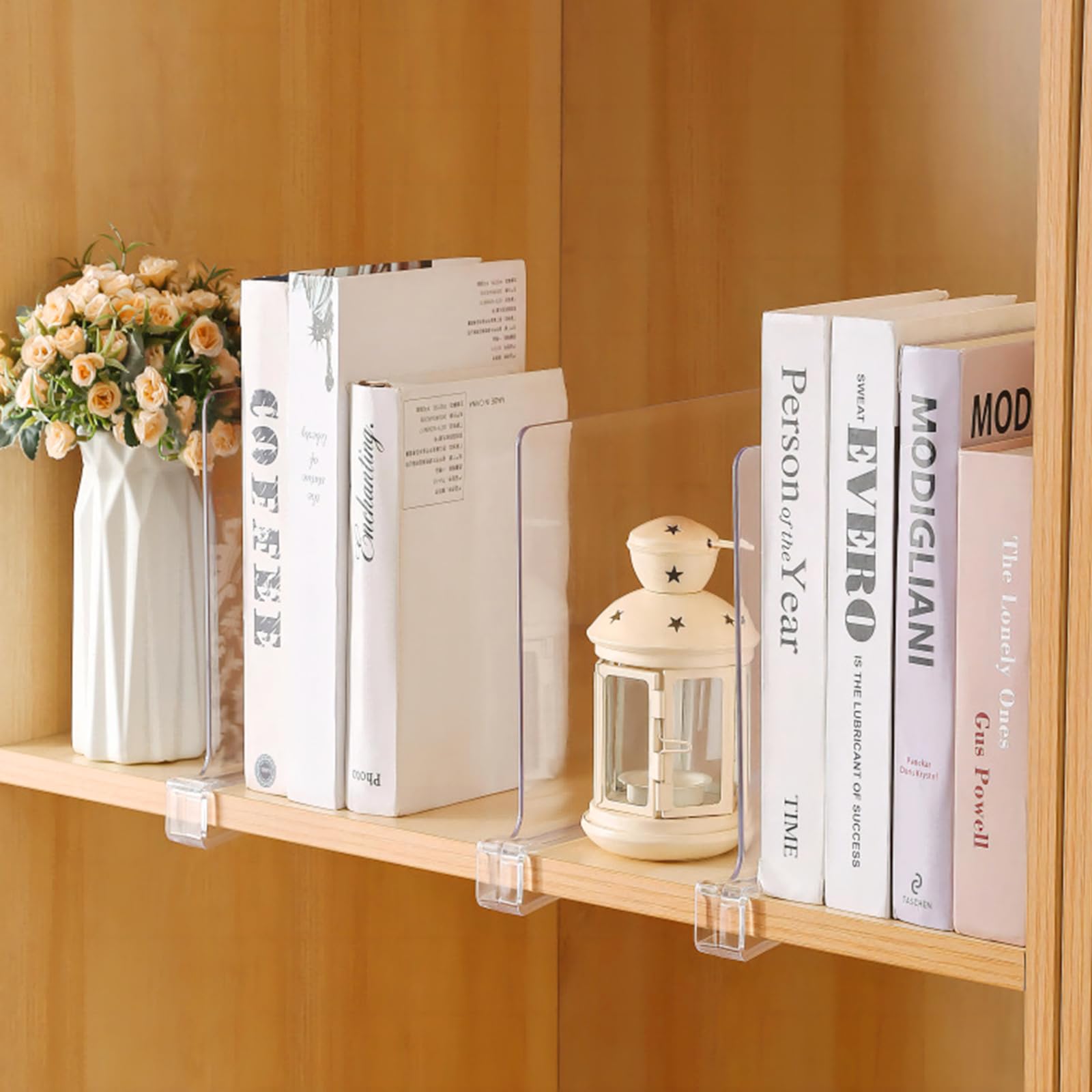 Transparente Acryl-Regaltrenner, 8 Stück Kleiderschrank Regalteiler Acryl-Regal-Trennwände, 30x20cm Multifunktionaler Shelf Divider, Transparenter Organizer für Lagerung, Holzschrank, Schlafzimmer