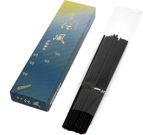 AgarwoodAloeswoodOud Japanese Incense Sticks Jinko Denpu Less Smoke Type Small Pack Trial Size 5.5 inches 30 sticks Made in Japan