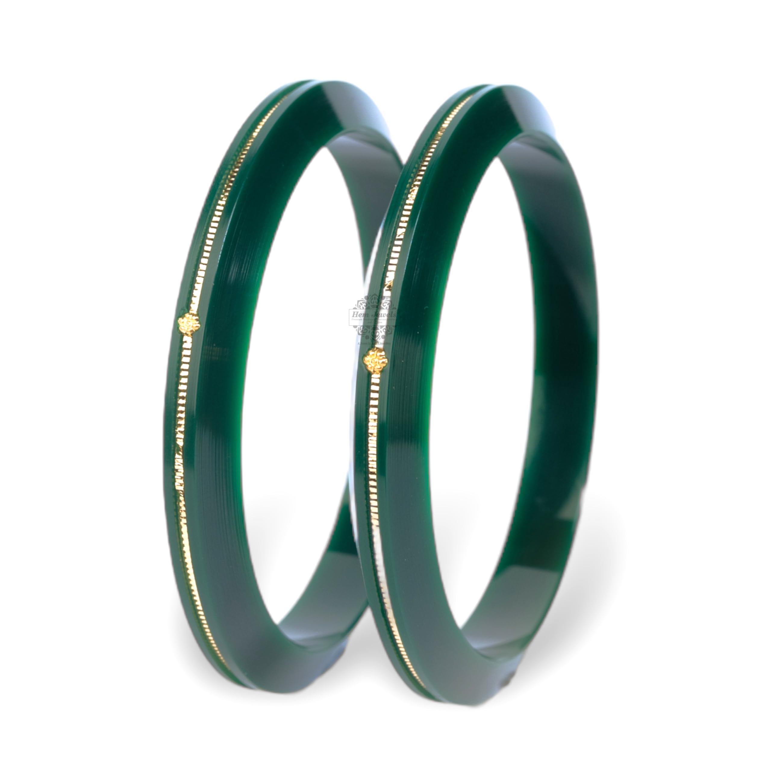 Hem Jewels by Ashok Jewellers 22kt (916) Yellow Gold Pola Bangles/Gold Handmade Chudi/Wedding Chooda for Women with Purity Certificate (Set of 2pcs, 6mm Broad) - GREEN (2.8 Aani) (B0CSDVFVH6) Amazon Price History, Amazon Price Tracker
